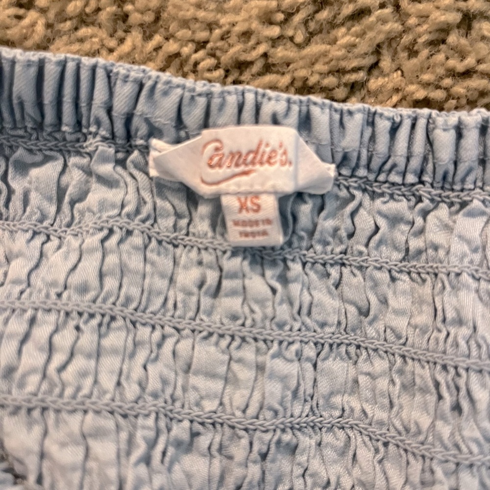 Light Blue Ruffle Crop Top - Picture 3 of 3
